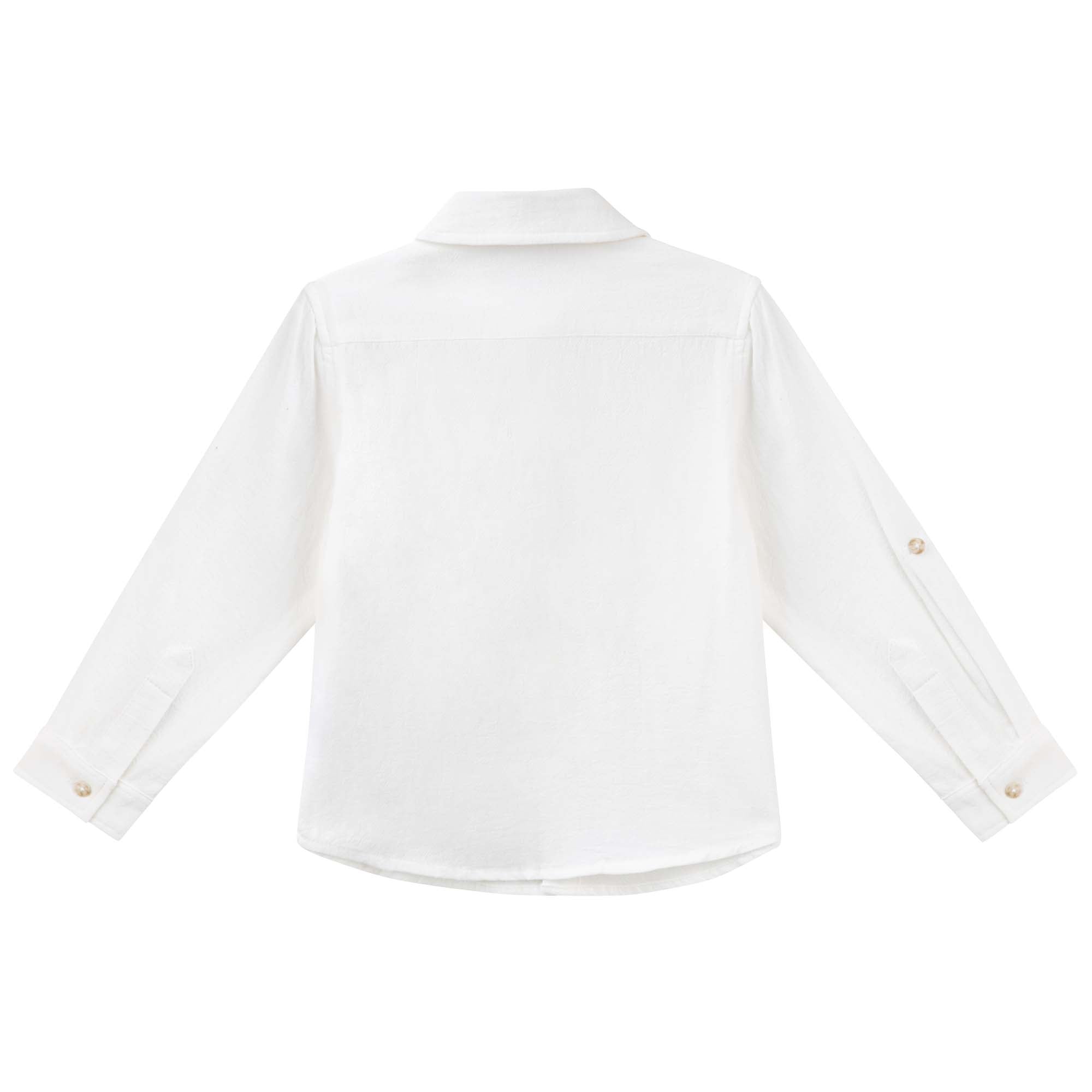 Designer Kidz Archie Long Sleeve Button Shirt - Ivory | Shirts | Baby ...