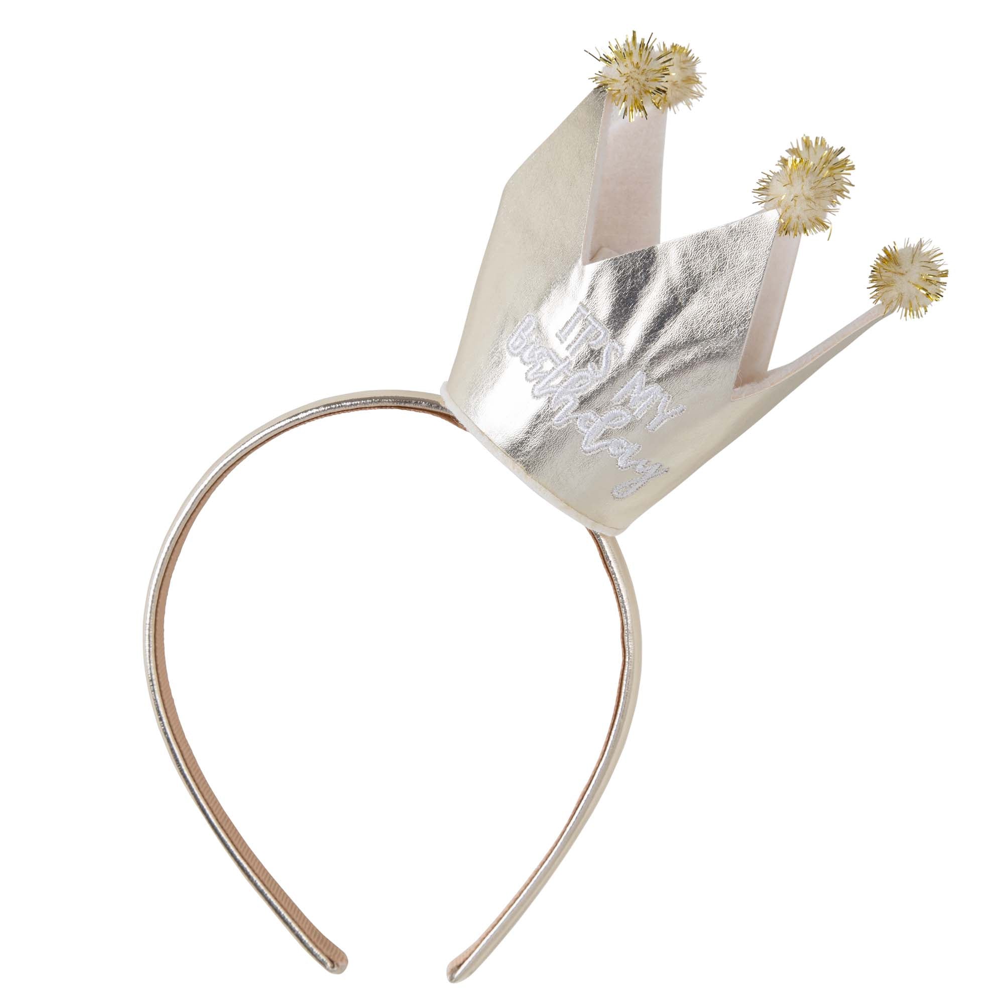 Designer Kidz Birthday Princess Crown Headband - Gold 