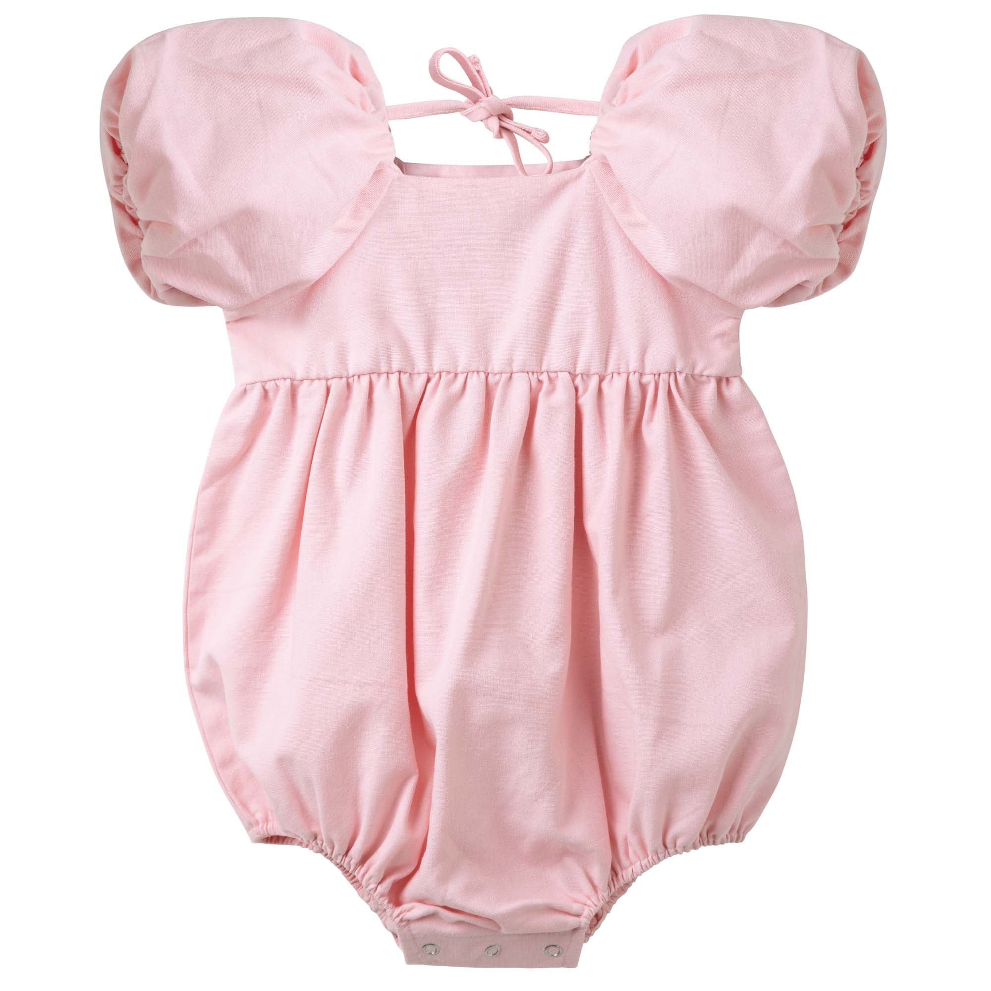 Designer Kidz Grace Tie Back Romper - Pink | Baby Onesies | Baby Bunting AU