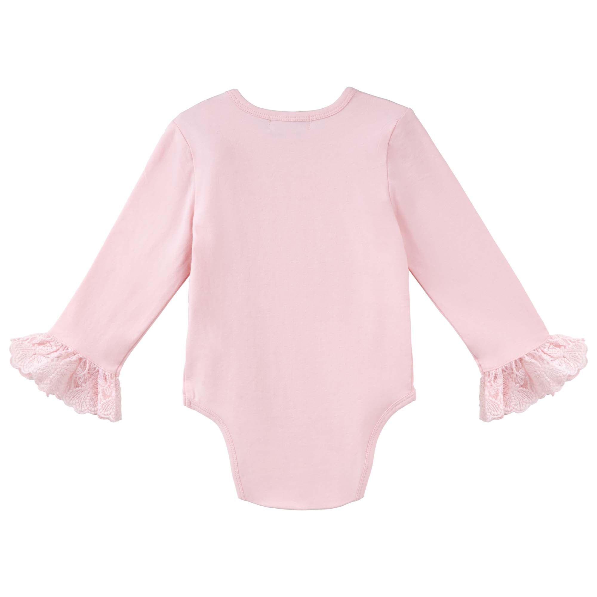 Designer Kidz Lace Cuff Baby Bodysuit Pink Baby Onesies Baby