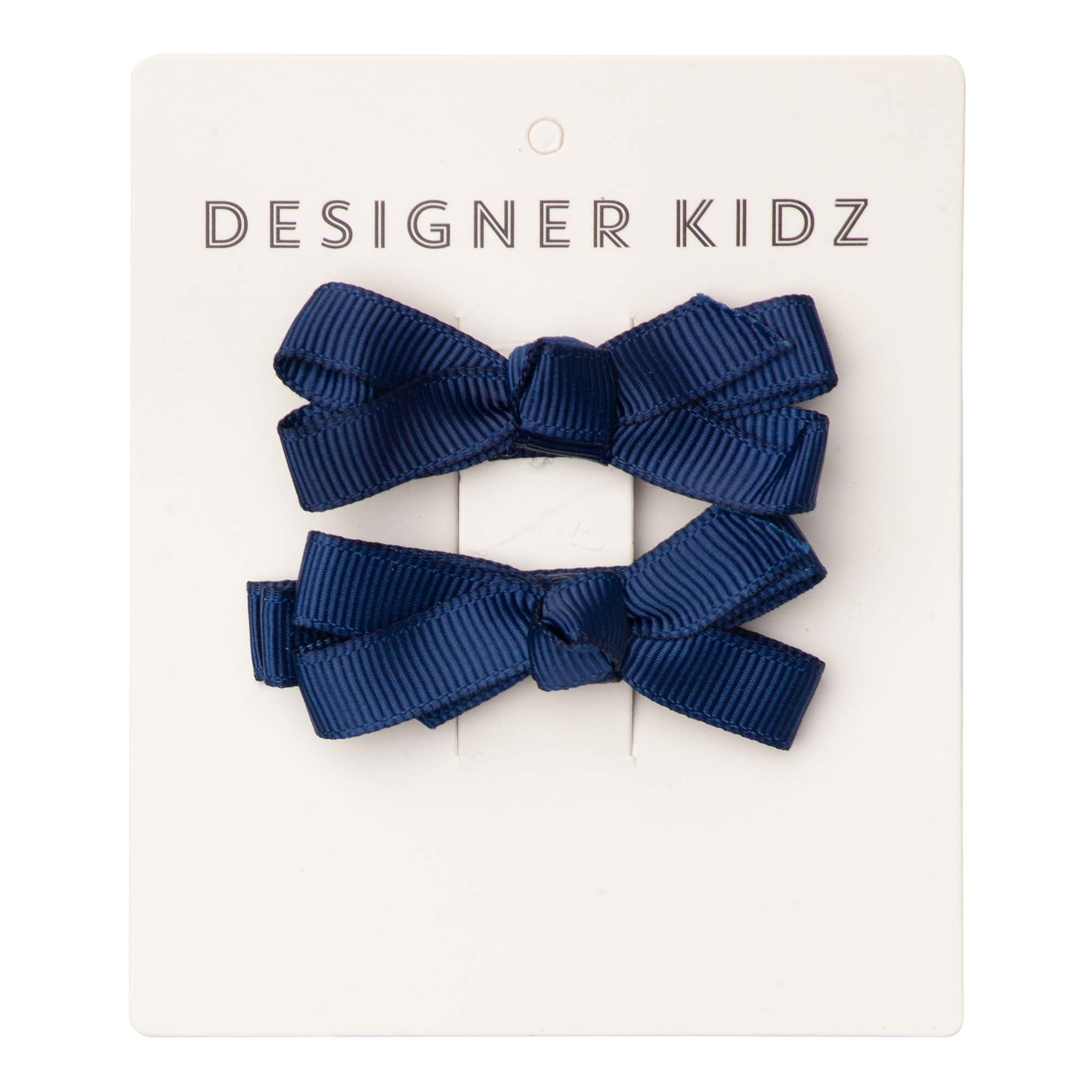 Designer Kidz Mini Pigtails Hair Clips Navy Baby Hair Clips Baby