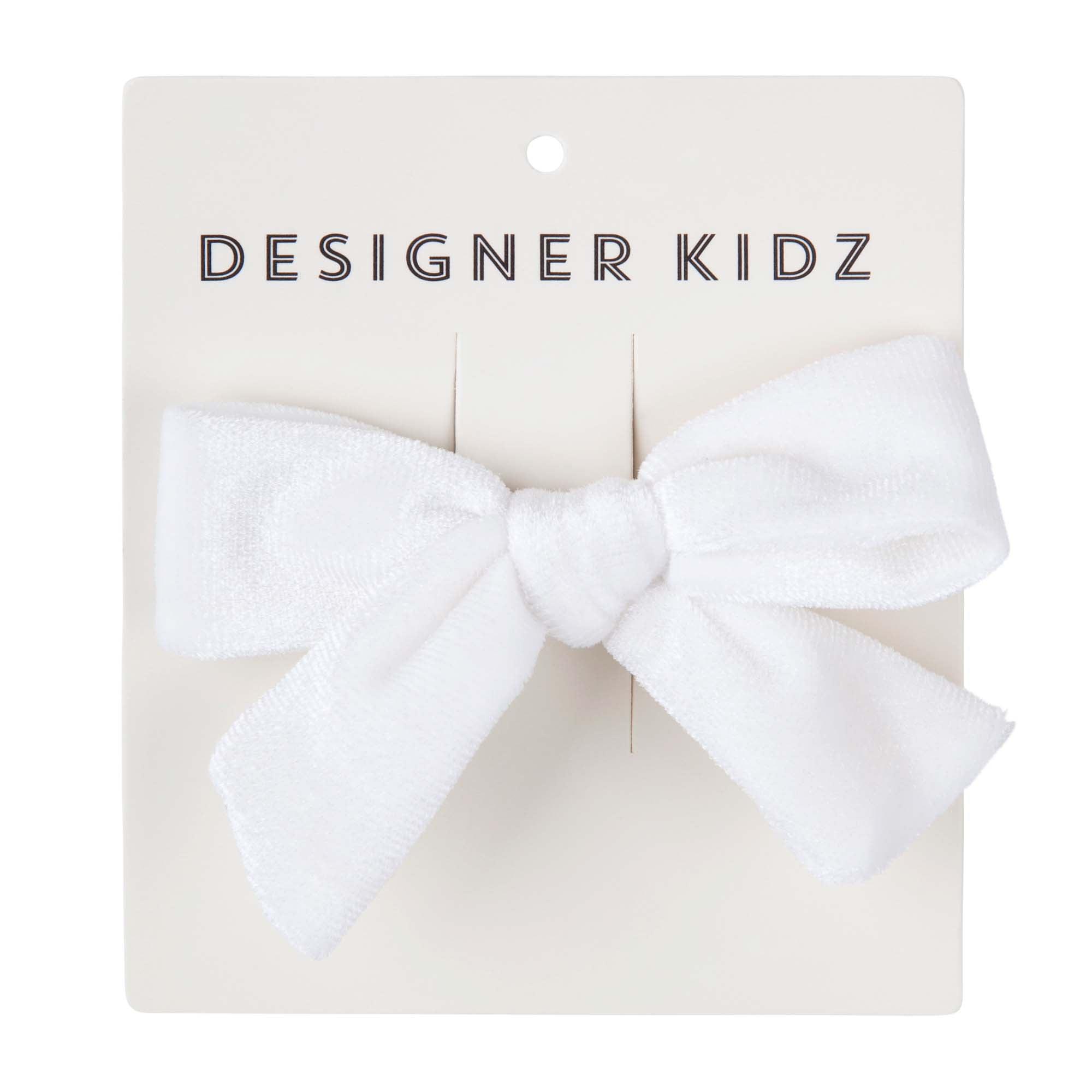 Designer Kidz Velvet Bow Hair Clip Ivory Baby Hair Clips Baby