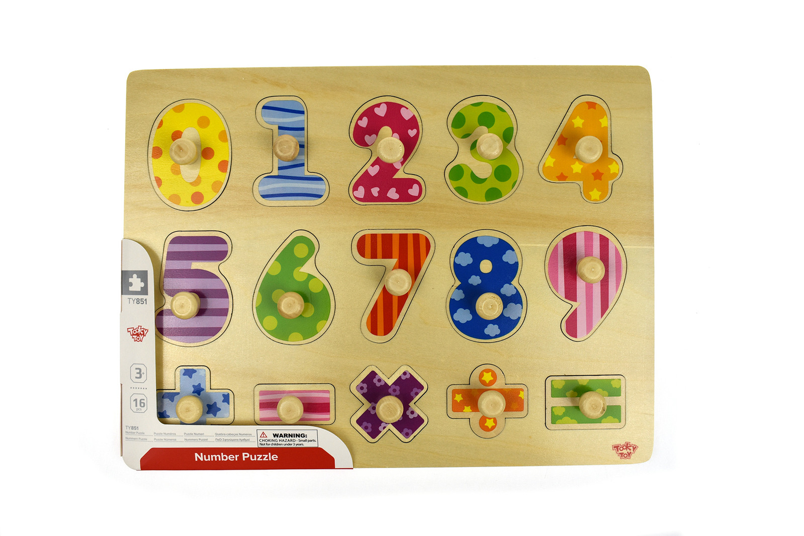 Tooky Toy Wooden Numbers/Equations Kids Maths Learning Peg Puzzle Puzzles Baby Bunting AU