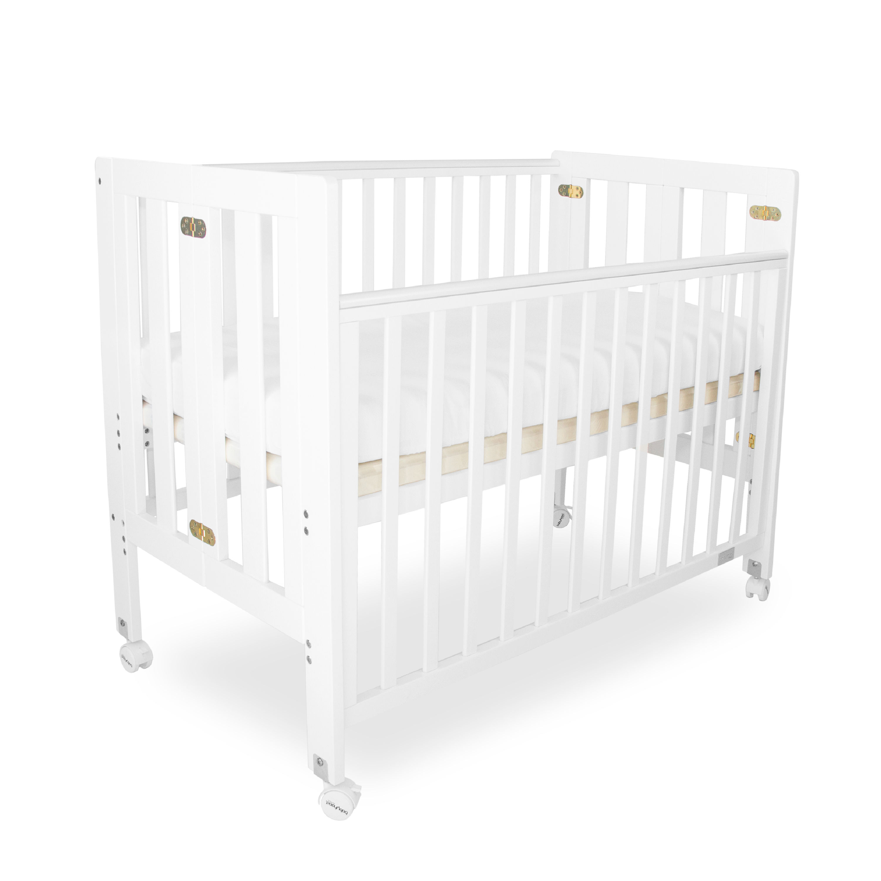 Babyhood Fold N Go Timber Cot White Cots Baby Bunting AU