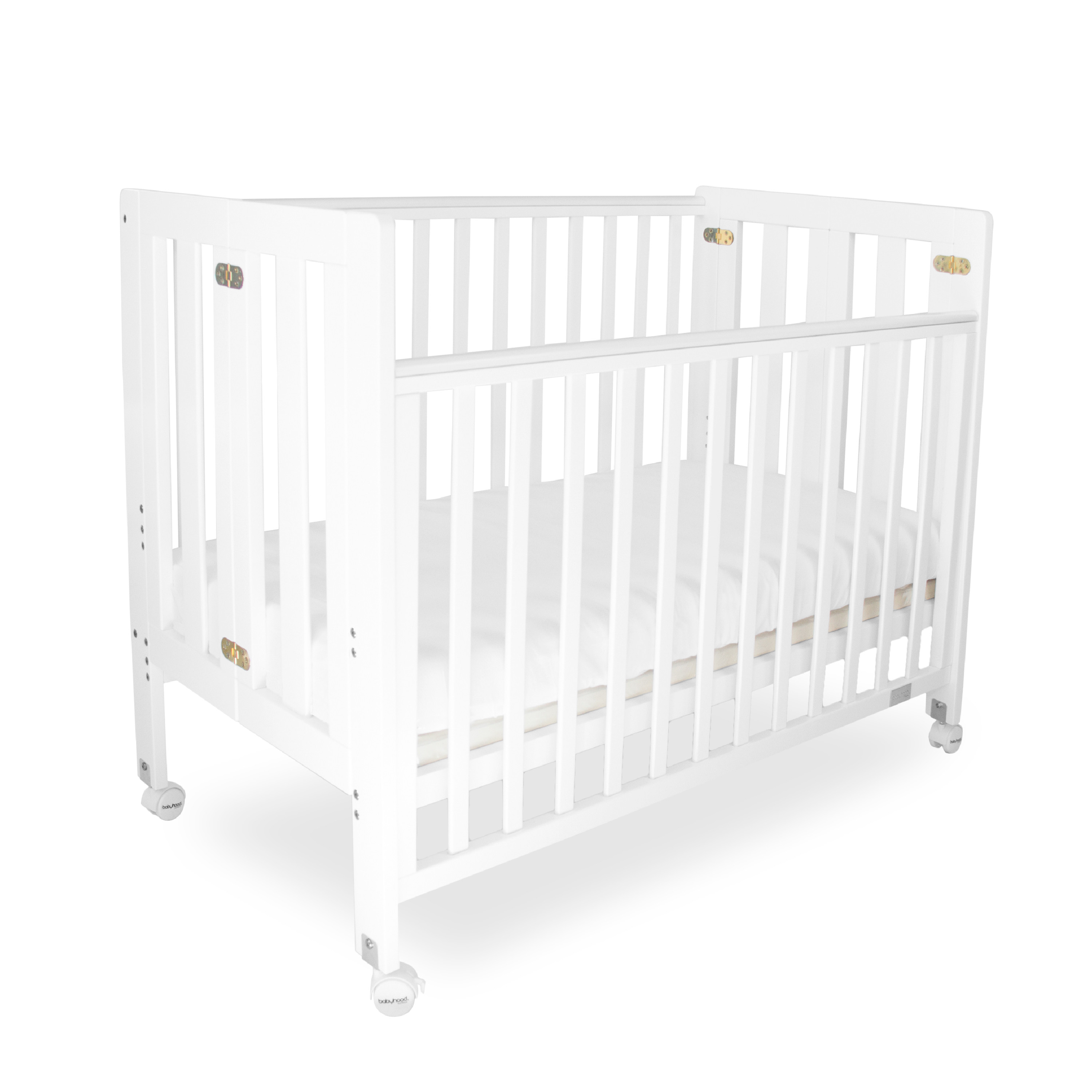Babyhood Fold N Go Timber Cot White Cots Baby Bunting AU
