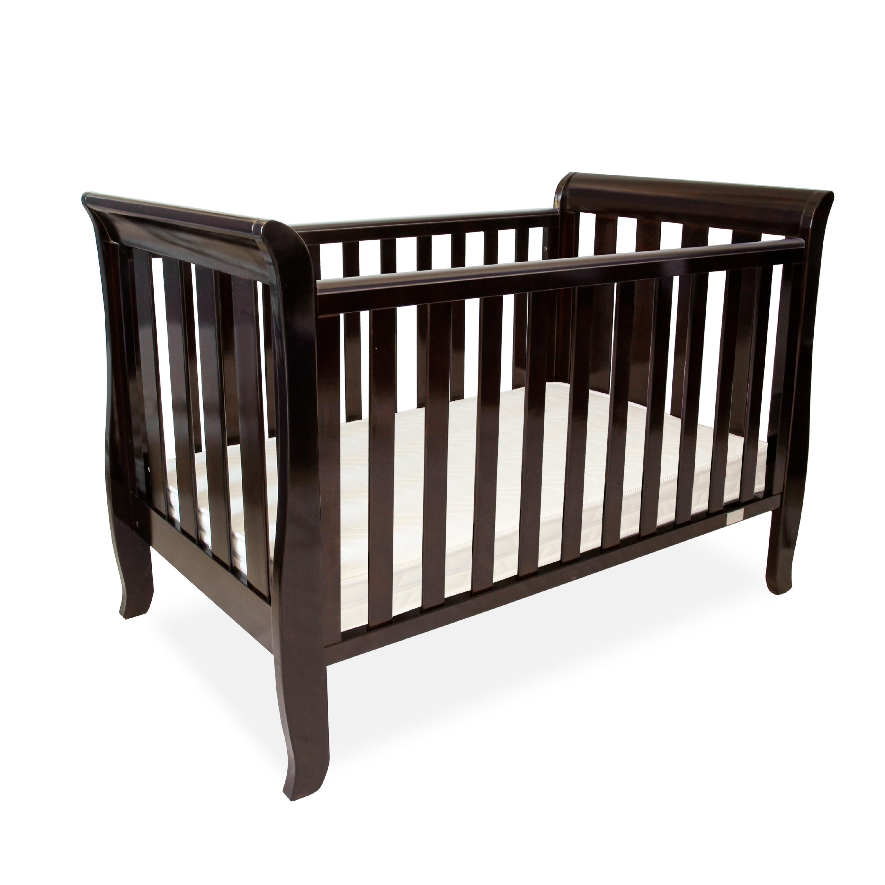Babyhood Classic Sleigh Cot English Oak Cots Baby Bunting AU