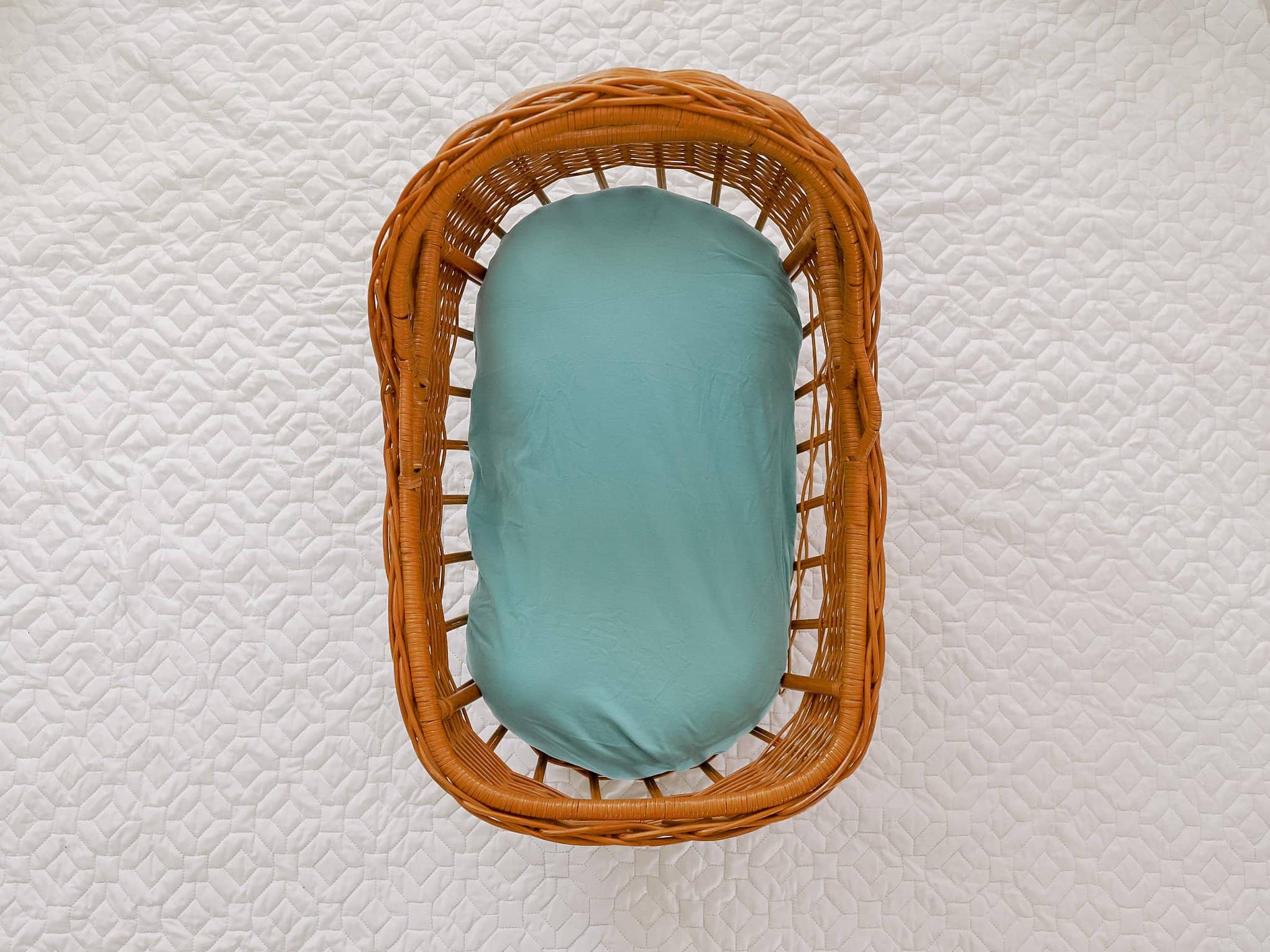 Bubba Bump Fitted Organic Sheet/ Change Mat Cover Duck Egg