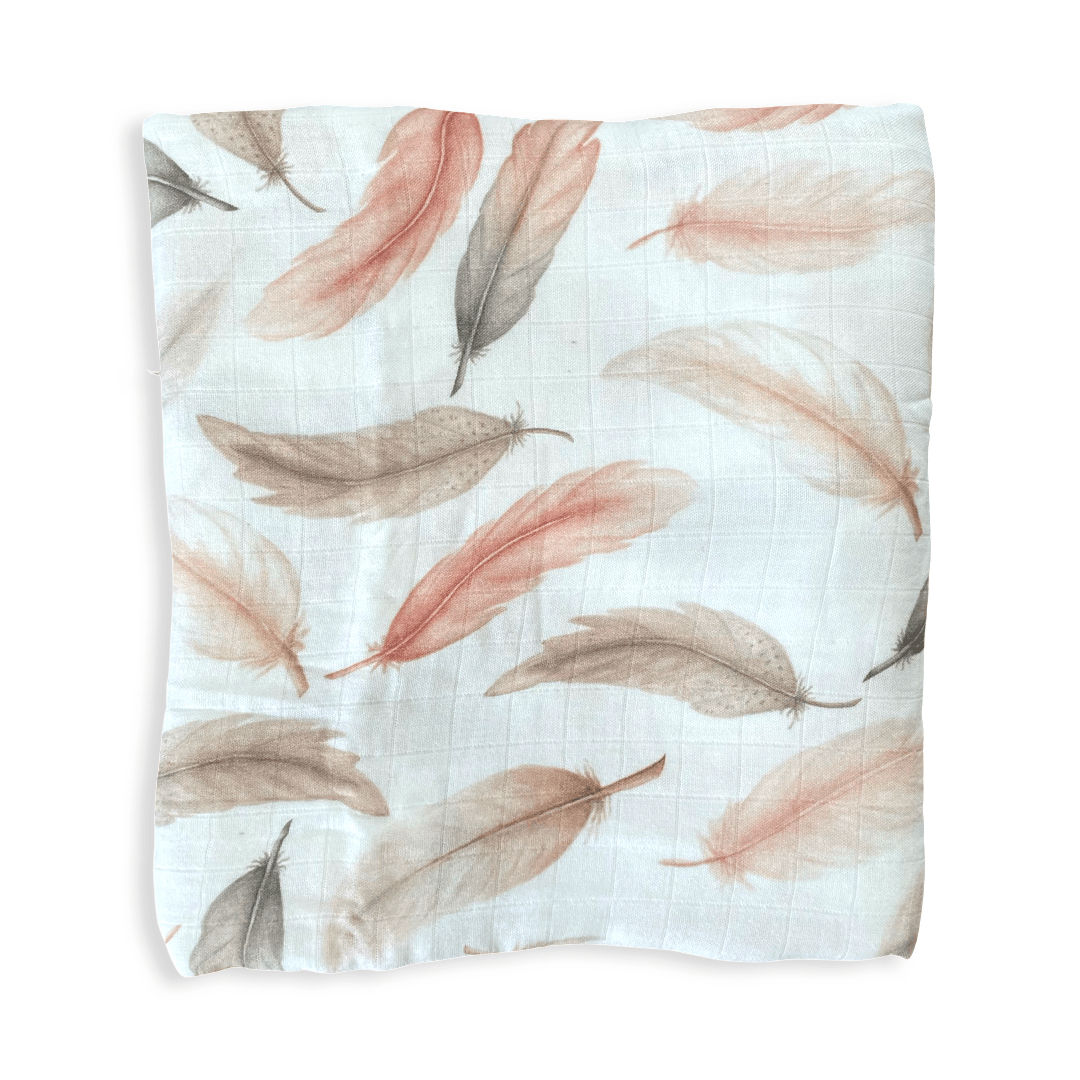 Bubba Bump Bamboo Muslin Wrap Feather