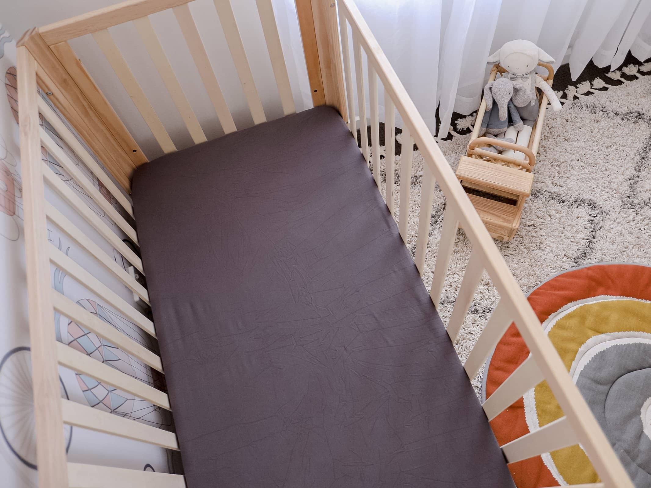 Bubba Bump Fitted Organic Cot Sheet Storm Cot Baby Bunting AU