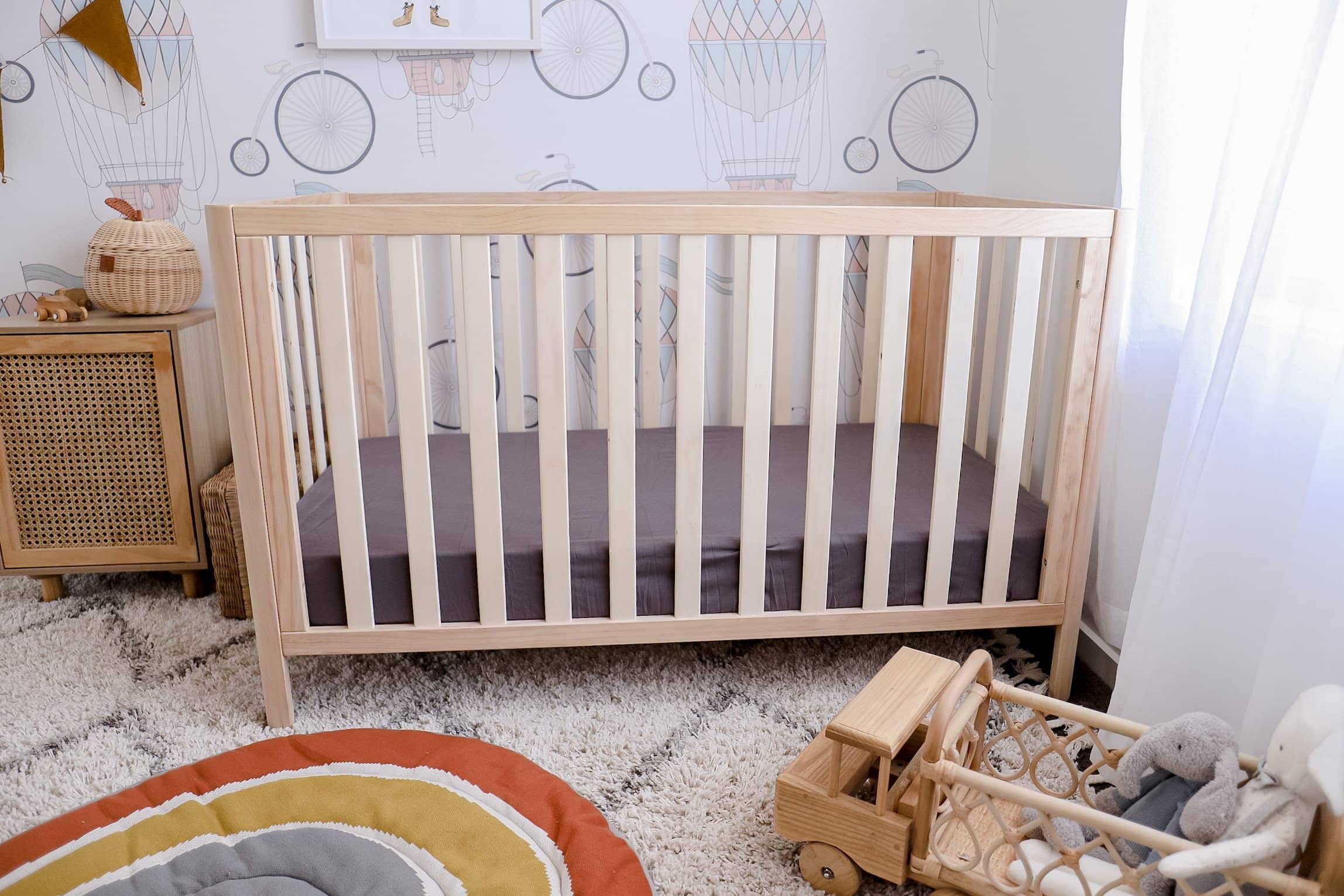 Bubba Bump Fitted Organic Cot Sheet Storm Cot Baby Bunting AU