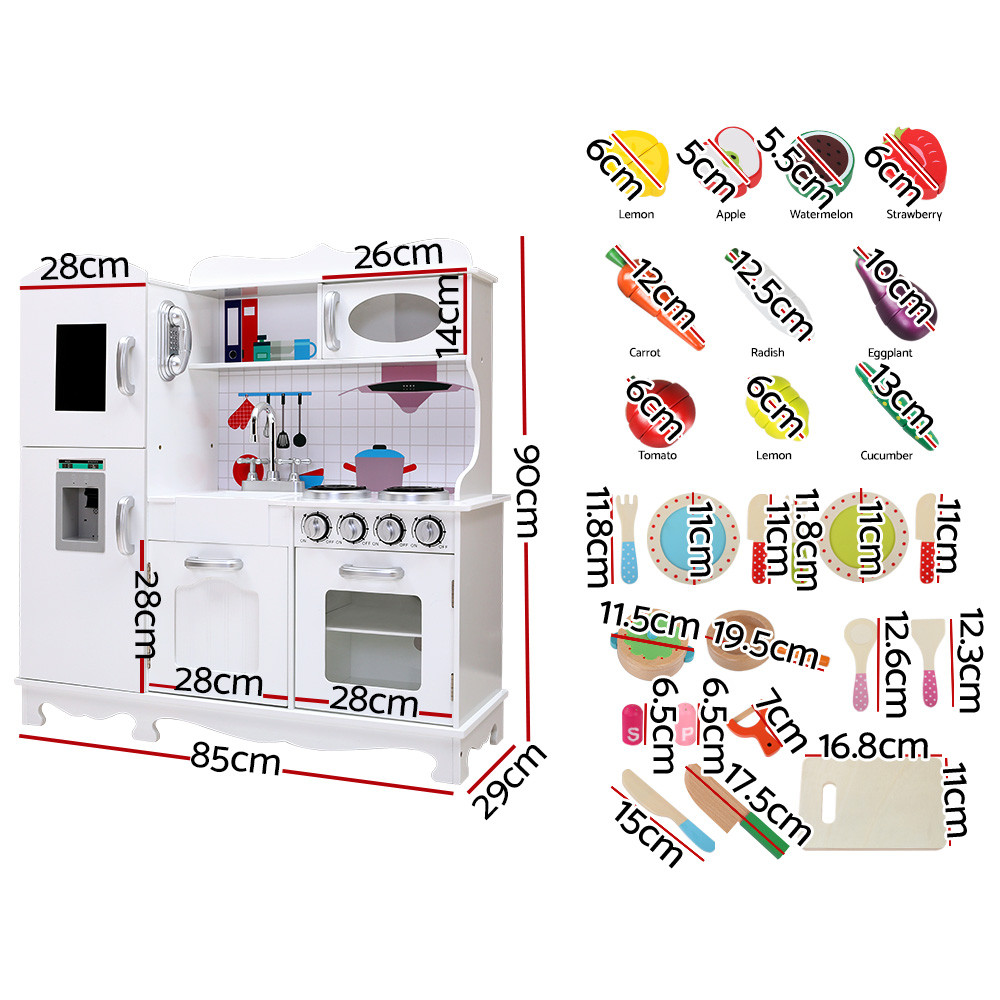 Keezi Kids Wooden Kitchen Pretend Play Set White Play sets Baby