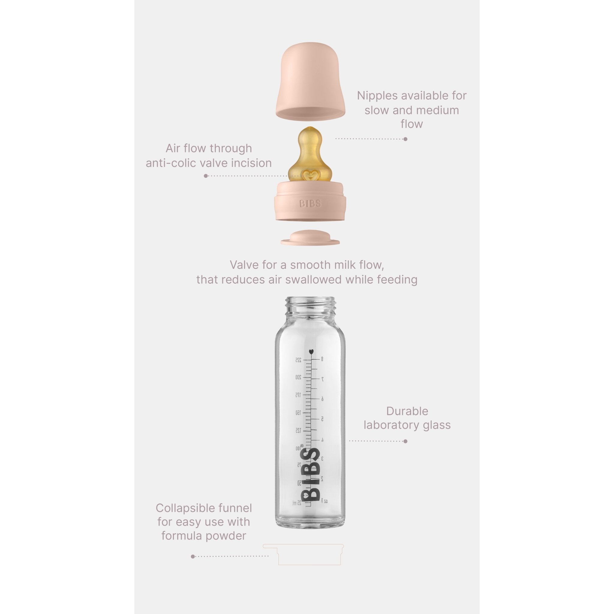 Bibs 225ml Glass Bottle Set Cloud Bottles Baby Bunting AU