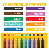 10pc Crayola Clicks Retractable Washable Non Toxic Coloured