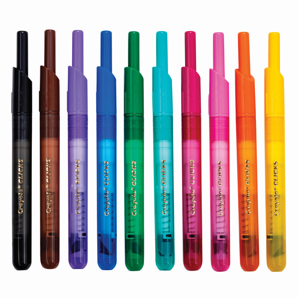 Crayola Clicks Retractable Washable Non Toxic Coloured Markers Art Kids
