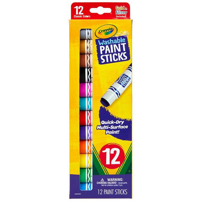 Crayola Washable Paint Colour Drawing Sticks Kids Art Set - 12 Pieces, Art  & Craft