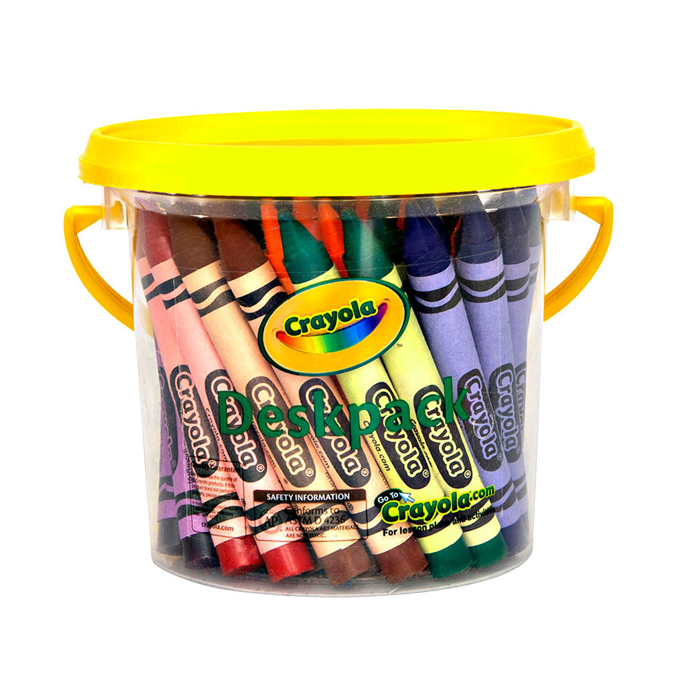 Crayola NonToxic Large Colouring Crayon Deskpack w/Storage Tub 48