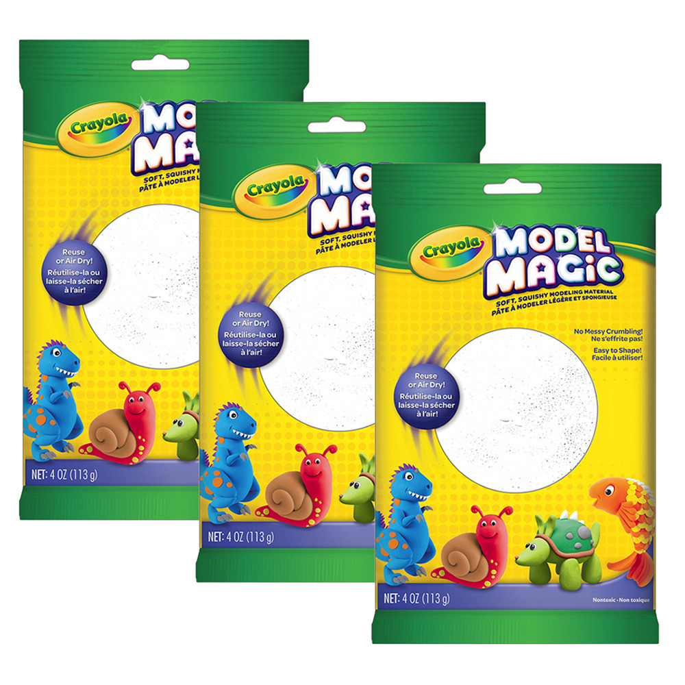 3x Crayola Childrens Creative Model/Modeling Magic Squishy 113gms White