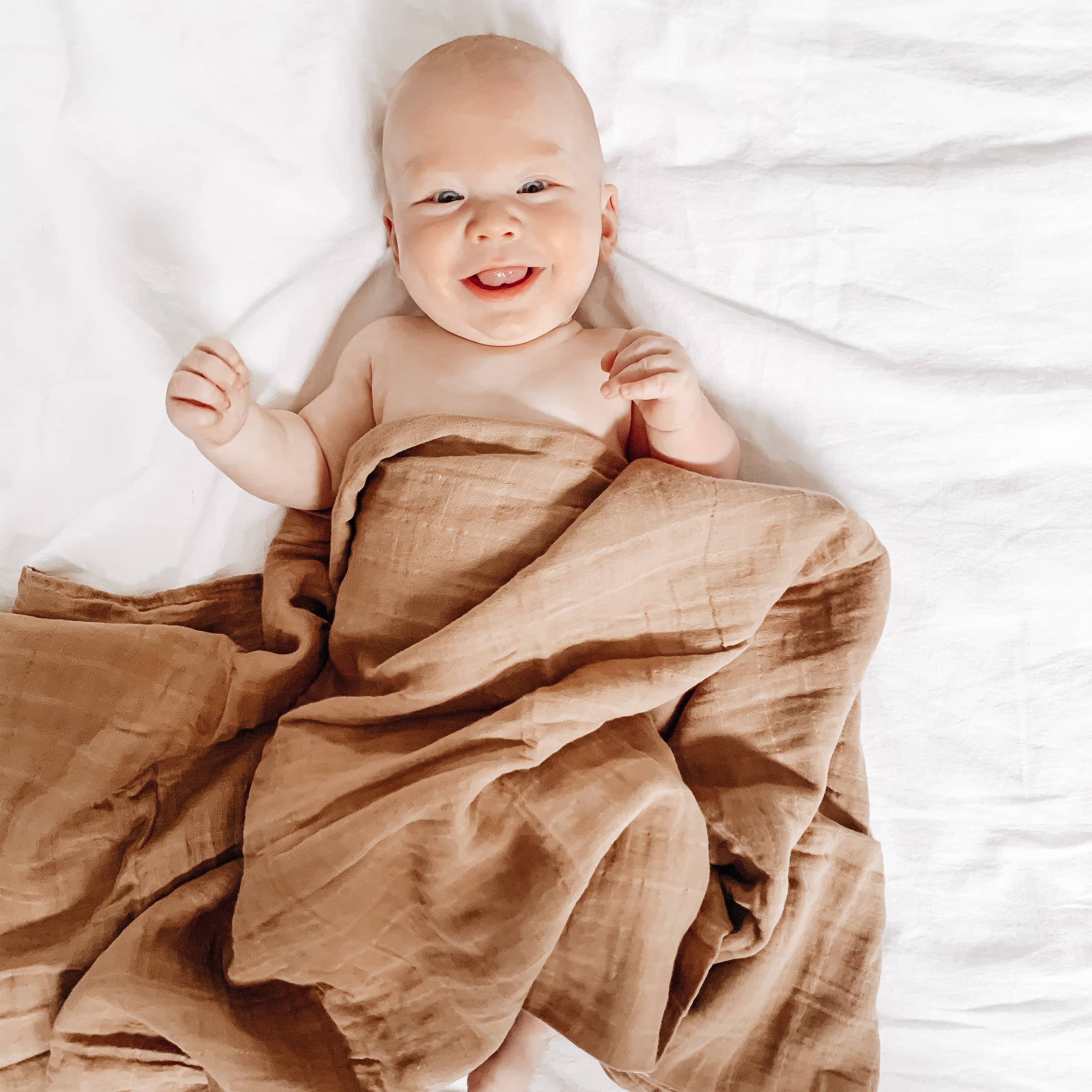 Bubba Bump Cocoa Bamboo Muslin Wrap Swaddles Baby Bunting AU