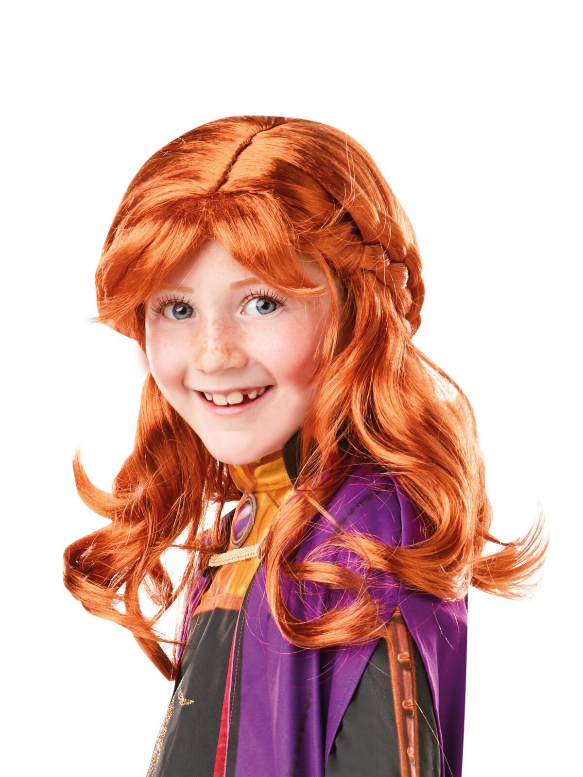 Disney Frozen 2 Princess Anna Wig Kids Auburn Hair Dress Up