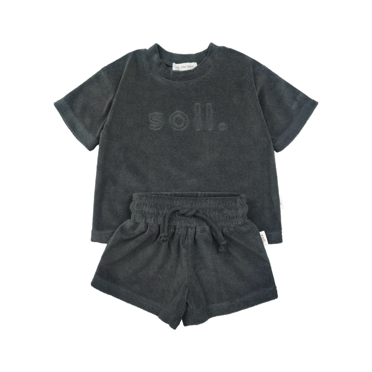 soll. the label Kids Terry Towel Set - Charcoal | Baby