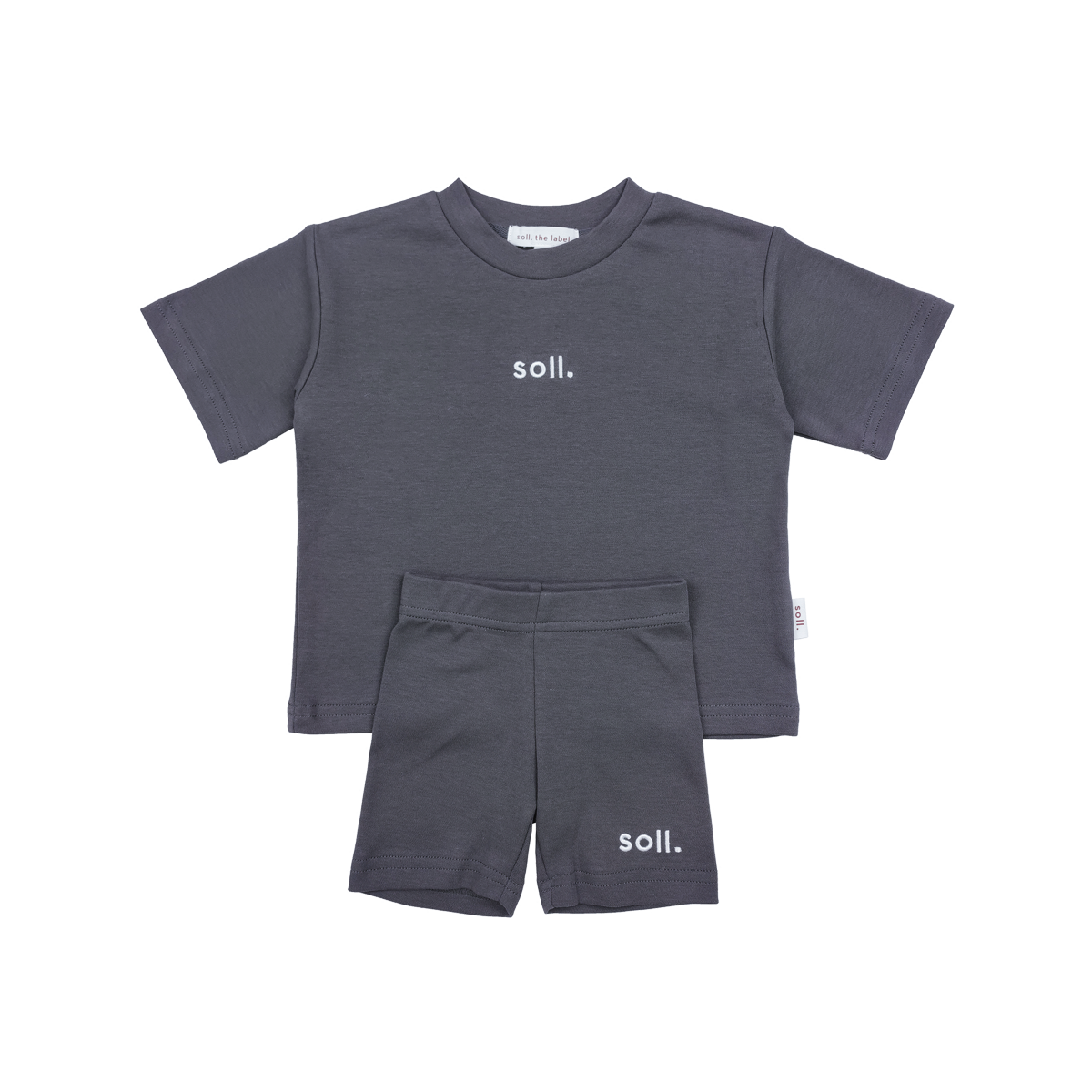 トップス soll. the label terry set charcoal soll. the label Kids Stretch Cotton Set - Charcoal | Baby