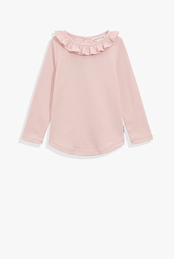 Country Road Recycled Polyester Blend Soft Frill T-shirt Mineral Pink |  Kids T-Shirt | Baby Bunting AU