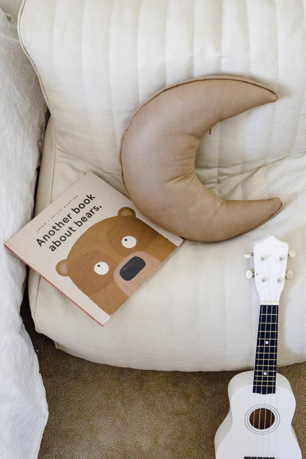 Henlee Tummy Time Moon Cushion Tan Baby Bunting AU