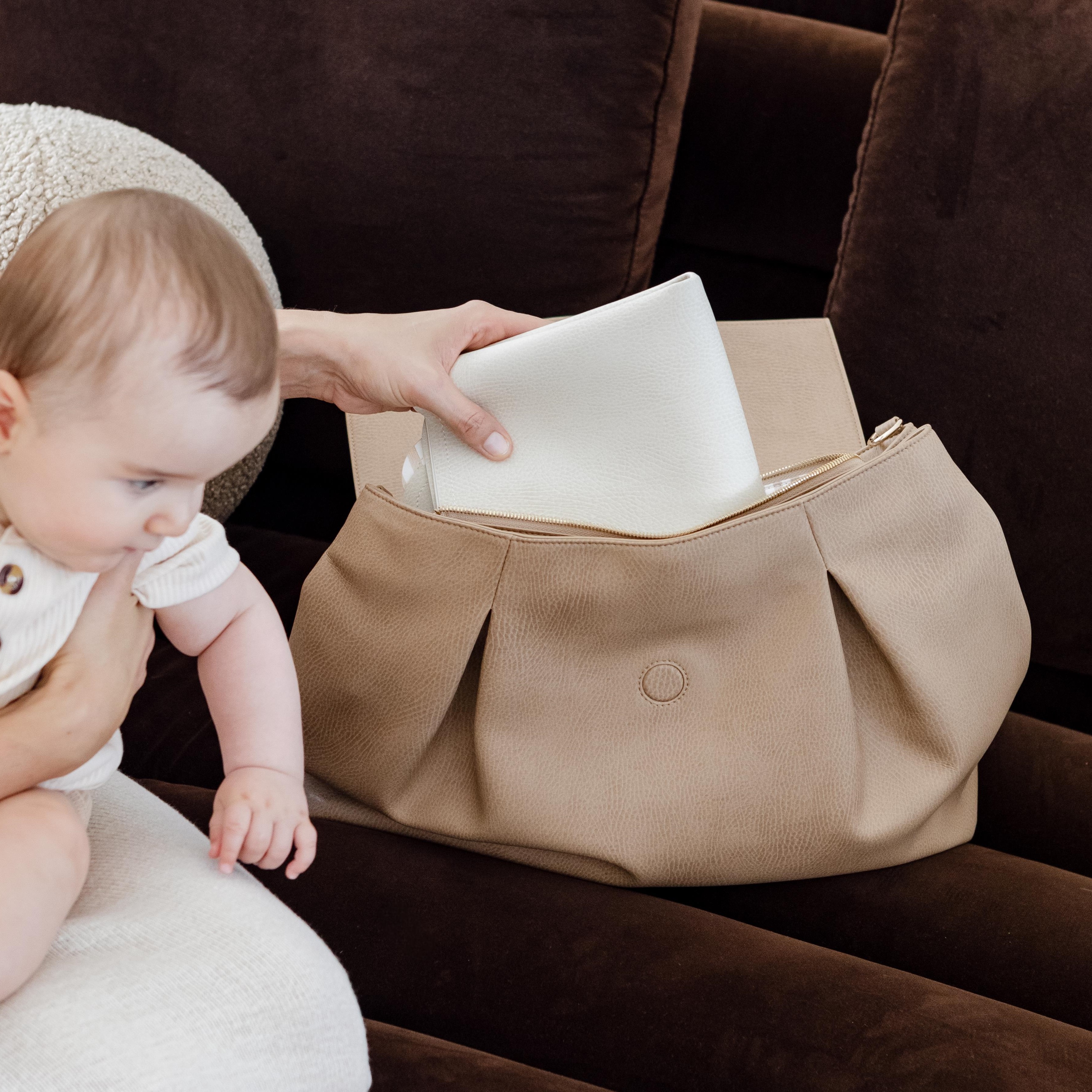 Henlee UNI Baby Changing Mat - Fawn Stripe / Ecru | Non-Disposable ...