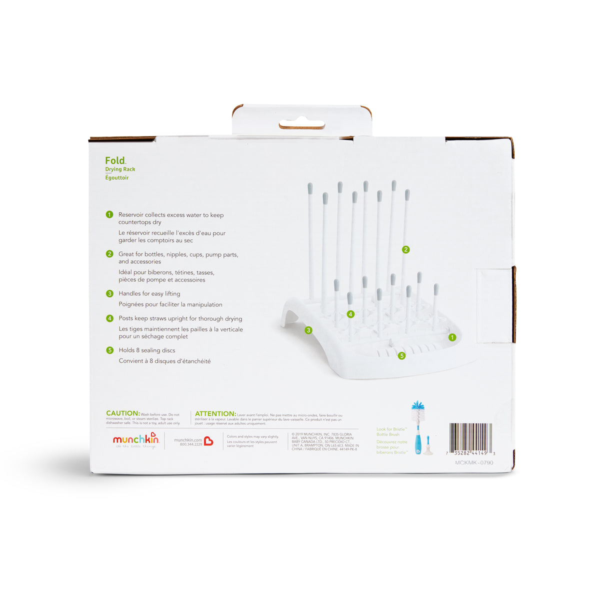 Munchkin Fold Bottle Drying Rack Grey Baby Bunting AU