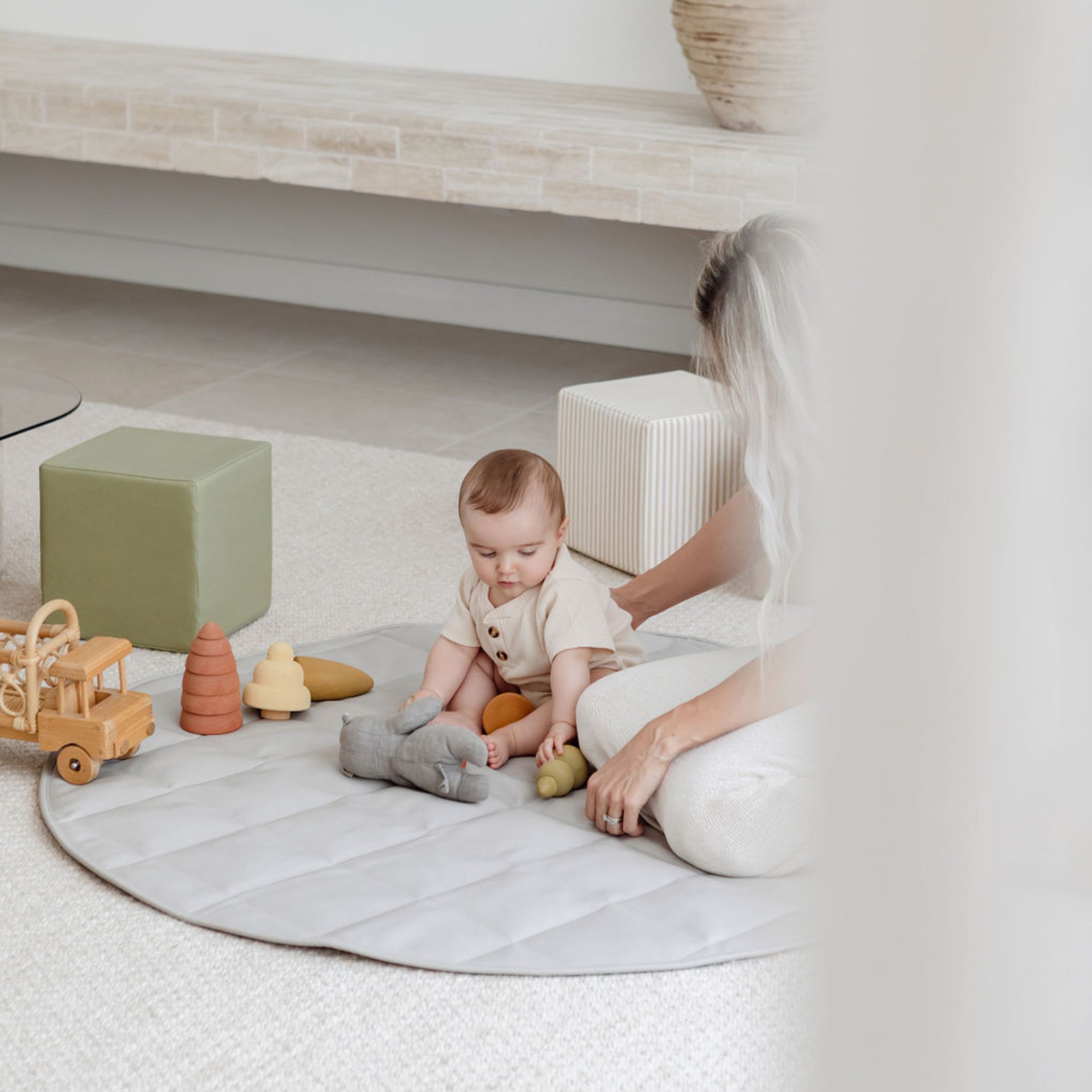 Henlee Quilted Play Mat Cloud Mats Baby Bunting AU