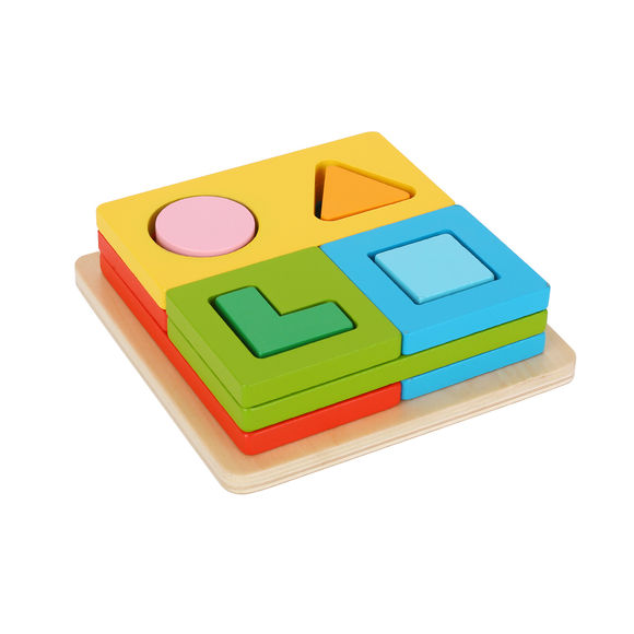 Tooky Toy Wooden Multi-Shape Sorter Kids Interactive Play - 13 Pieces
