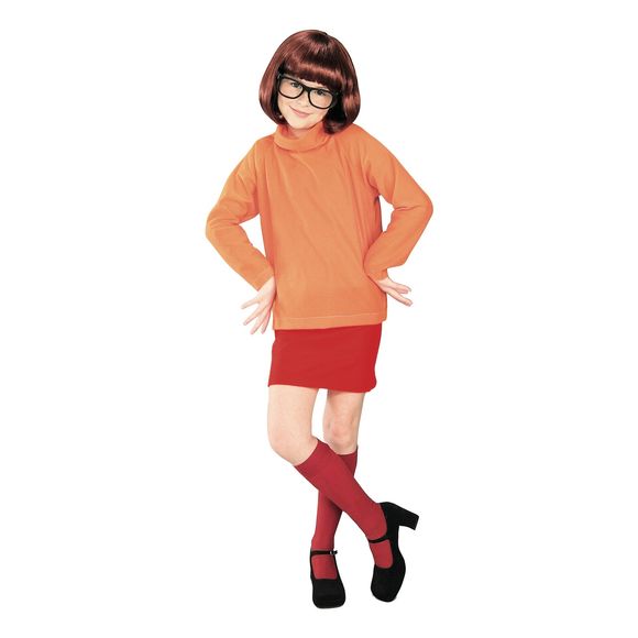 Scooby Doo Velma Dinkley Deluxe Girls Fancy Dress Up Party Costume Set