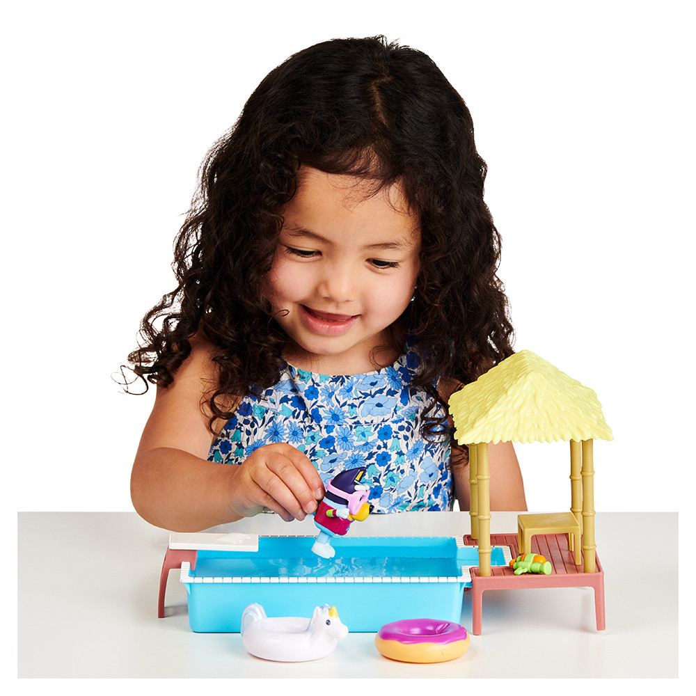 Bluey Series 4 Pool Time Fun Playset Mini Figurines Kids Toys Set