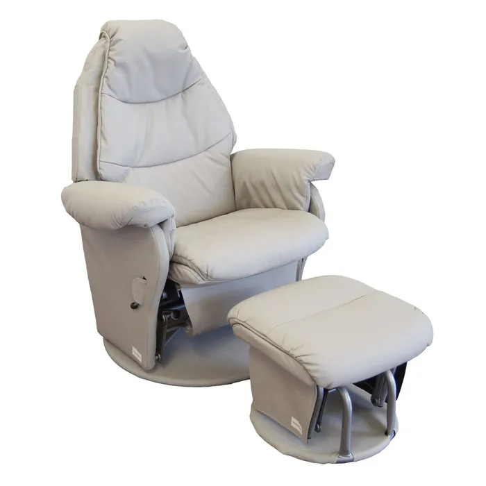 Babyhood Vogue Feeding Glider Chair & Ottoman - Ice Grey