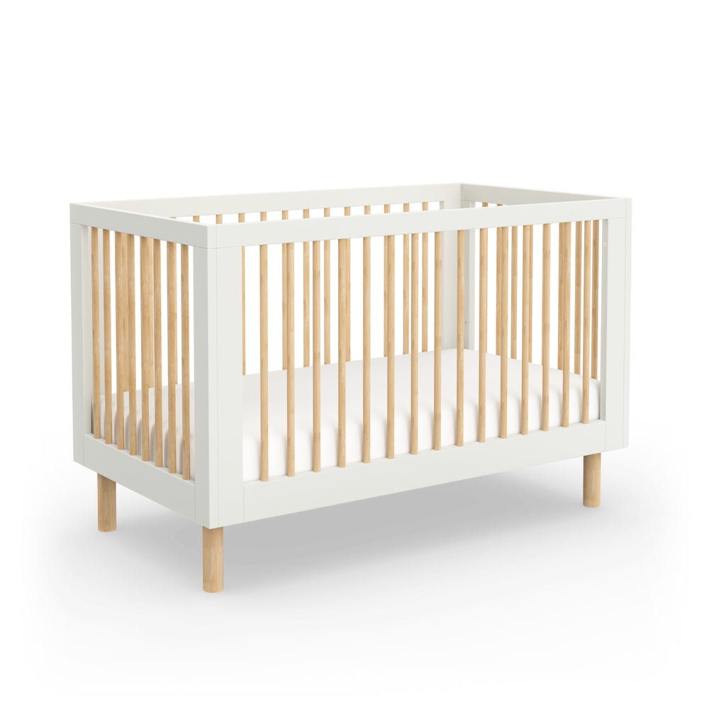 BabyRest Torquay Cot White/Natural Cots Baby Bunting AU