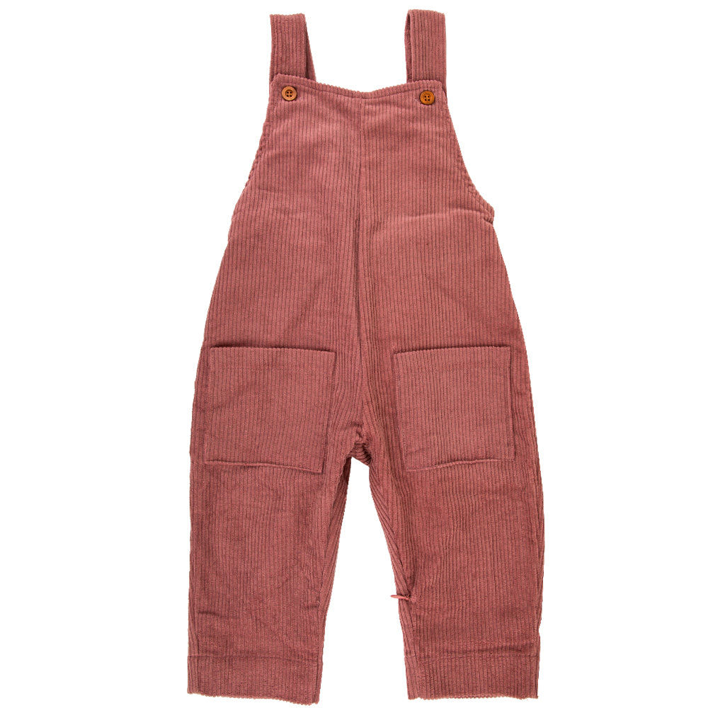 Ponchik Babies + Kids Cord Pinafore Dungaree Overalls - Carnation ...