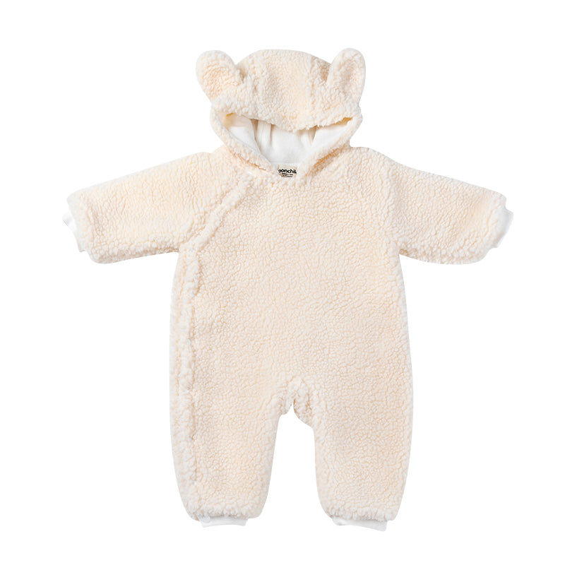 Ponchik Babies + Kids Teddy Bear Fluffy Button Baby Pramsuit ...