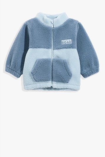 Baby blue sherpa pullover best sale