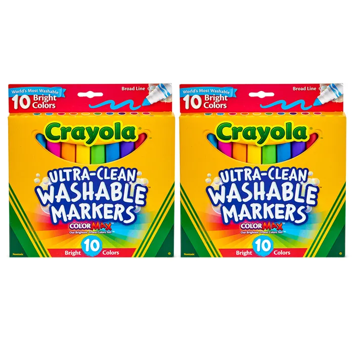 Crayola Kids/Childrens Creative Ultra Clean Bright Washable Markers - 2 Pack