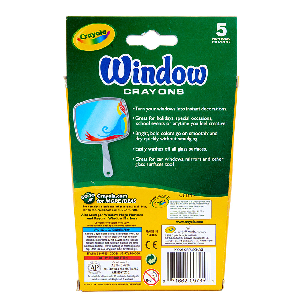 Crayola Kids/Childrens Creative Washable Window/Glass Drawing Art ...