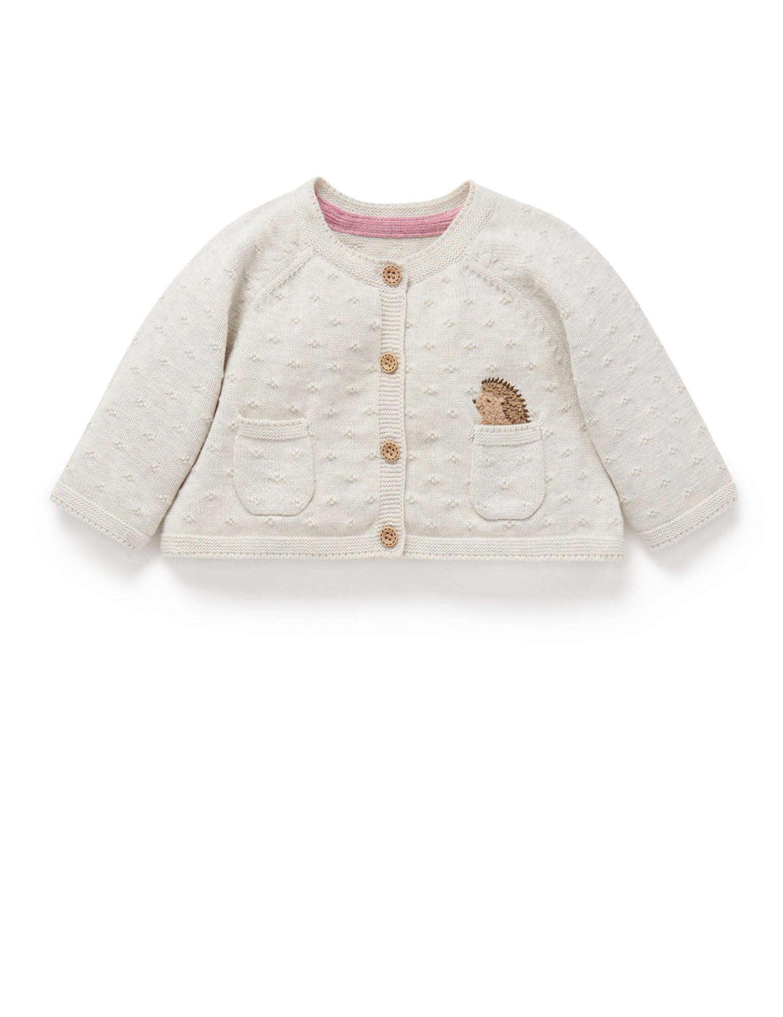 Purebaby Hedgehog Cardigan Cloud Melange | Kids Coats & Jackets | Baby ...