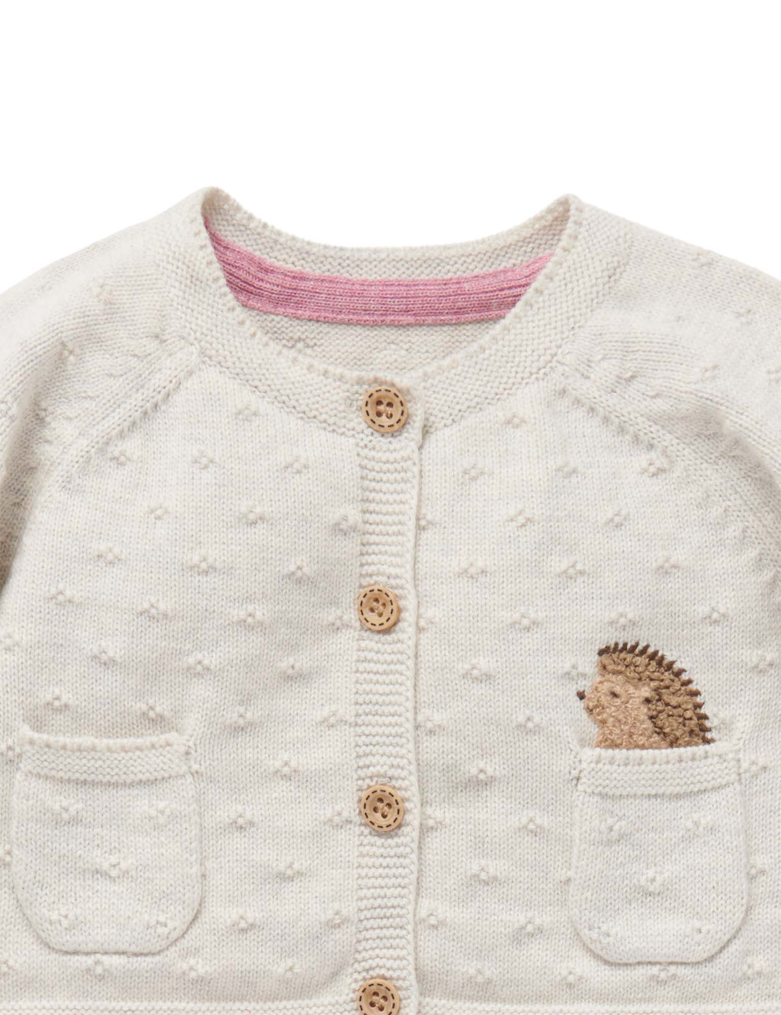 Purebaby Hedgehog Cardigan Cloud Melange | Kids Coats & Jackets | Baby ...