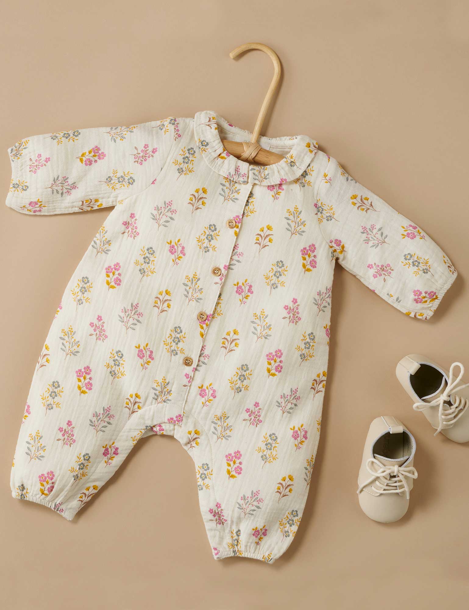 Purebaby Crinkle Cotton Growsuit Posie Floral | Baby Onesies | Baby ...