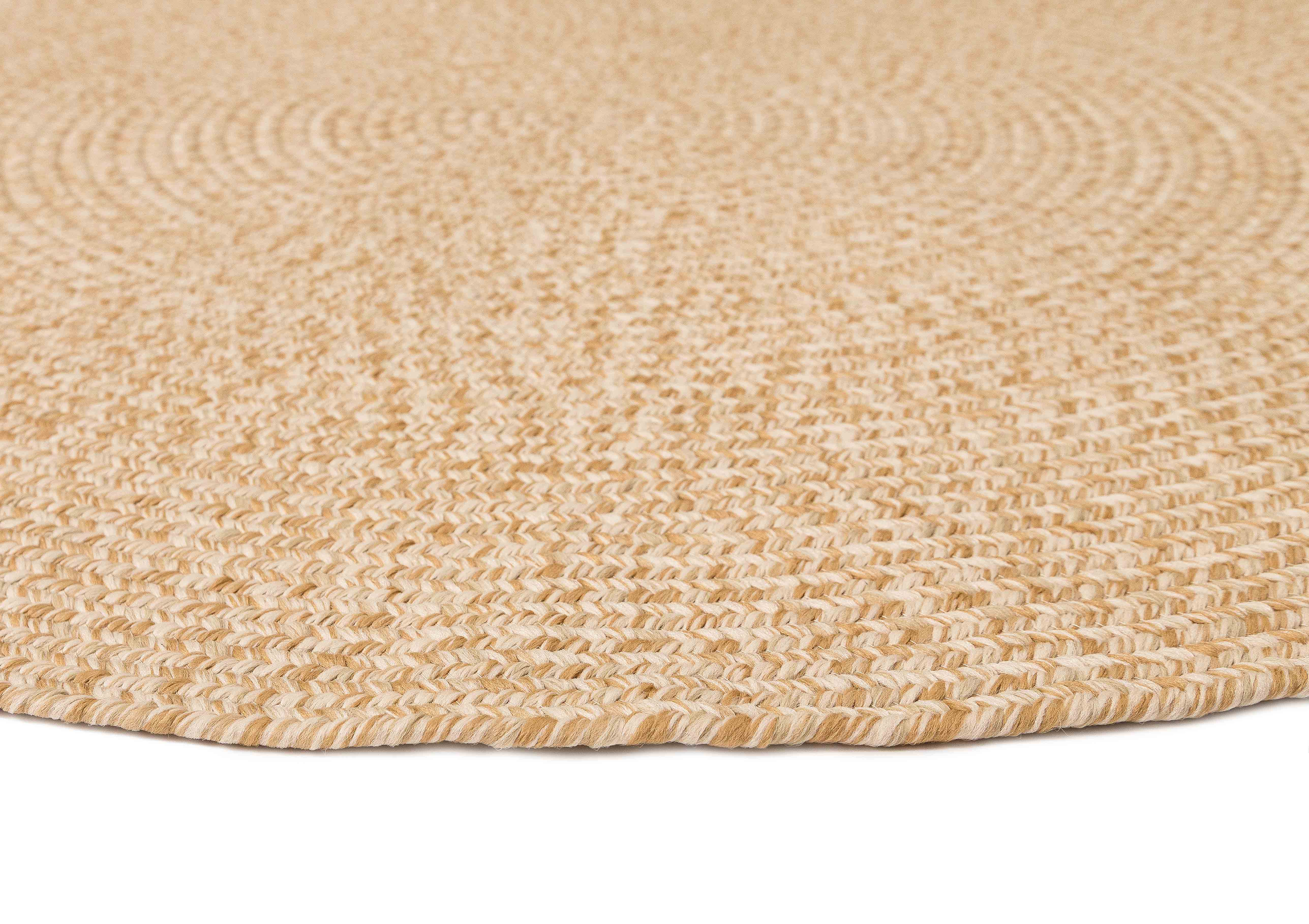 Miss Amara Malia Beige Braided Flatweave Indoor Outdoor Round Rug