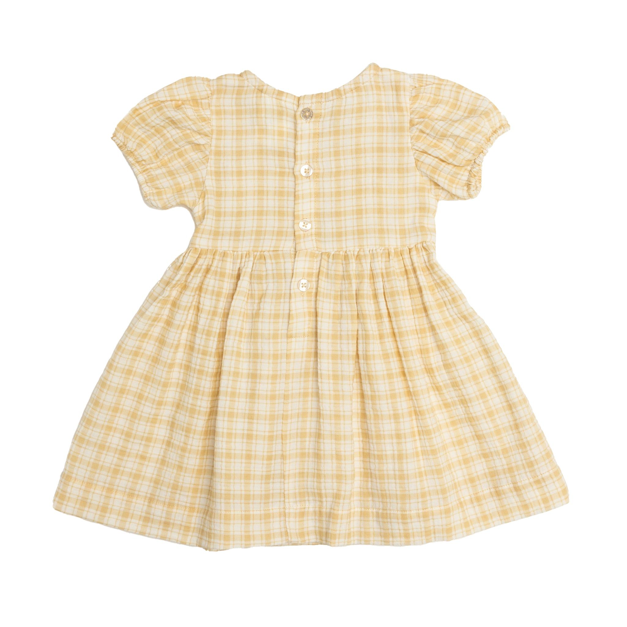 Kynd Baby Shirred Dress - Sandcastle Check | Girls Shirt Dress | Baby ...