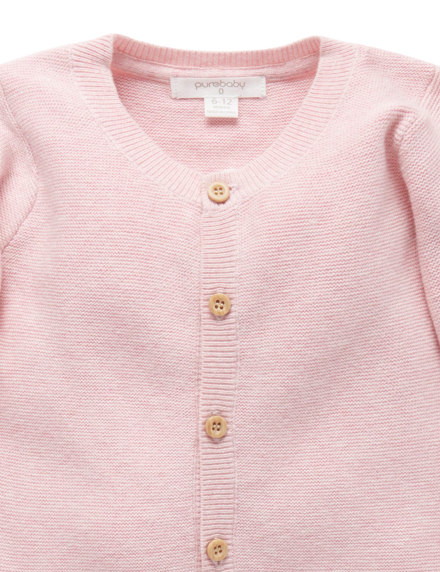 Purebaby Essential Textured Cardigan Pink Melange | Girls Coats ...