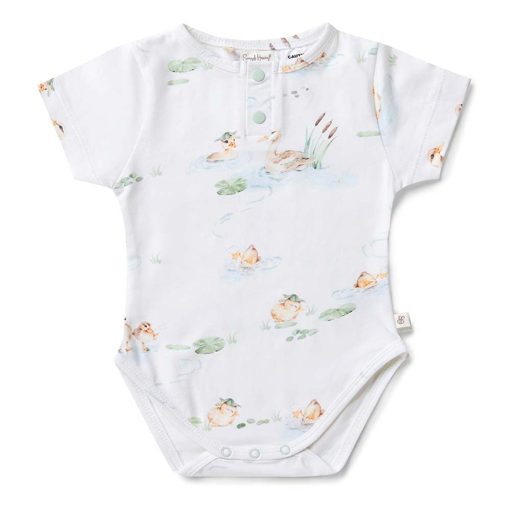 Snuggle Hunny Duck Pond Short Sleeve Organic Bodysuit | Bodysuits ...