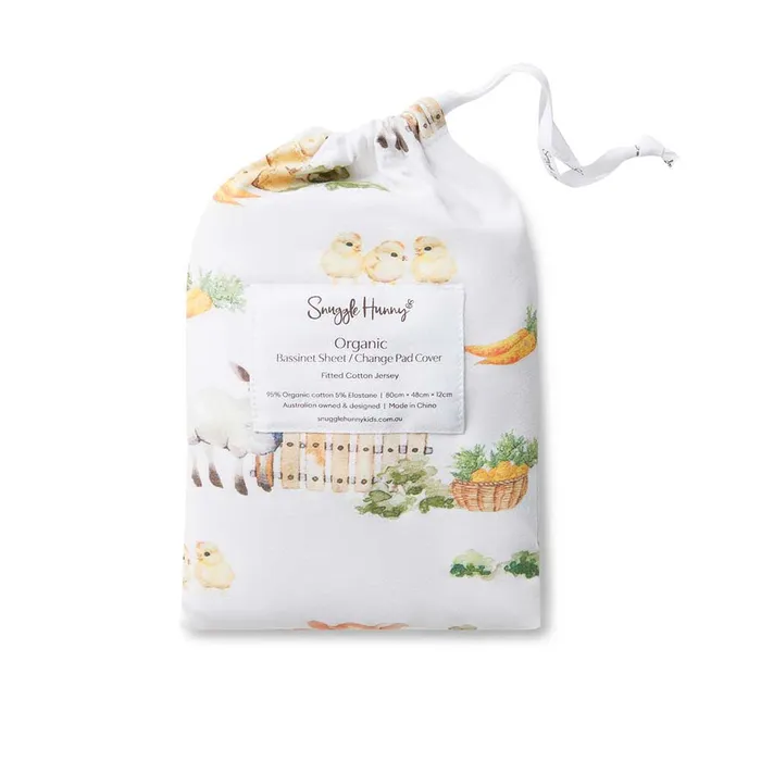 Snuggle Hunny Farm Organic Bassinet Sheet / Change Pad Cover