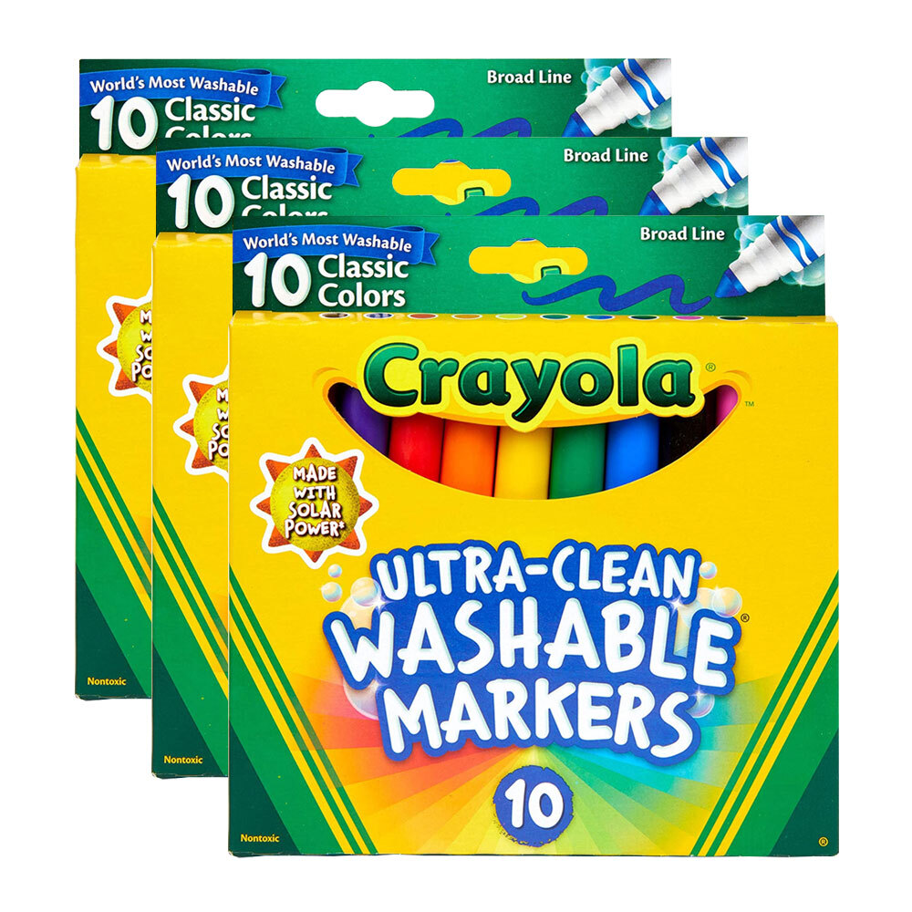 Crayola Ultra Clean Classic Colours Washable Broad Line Markers - 30 ...