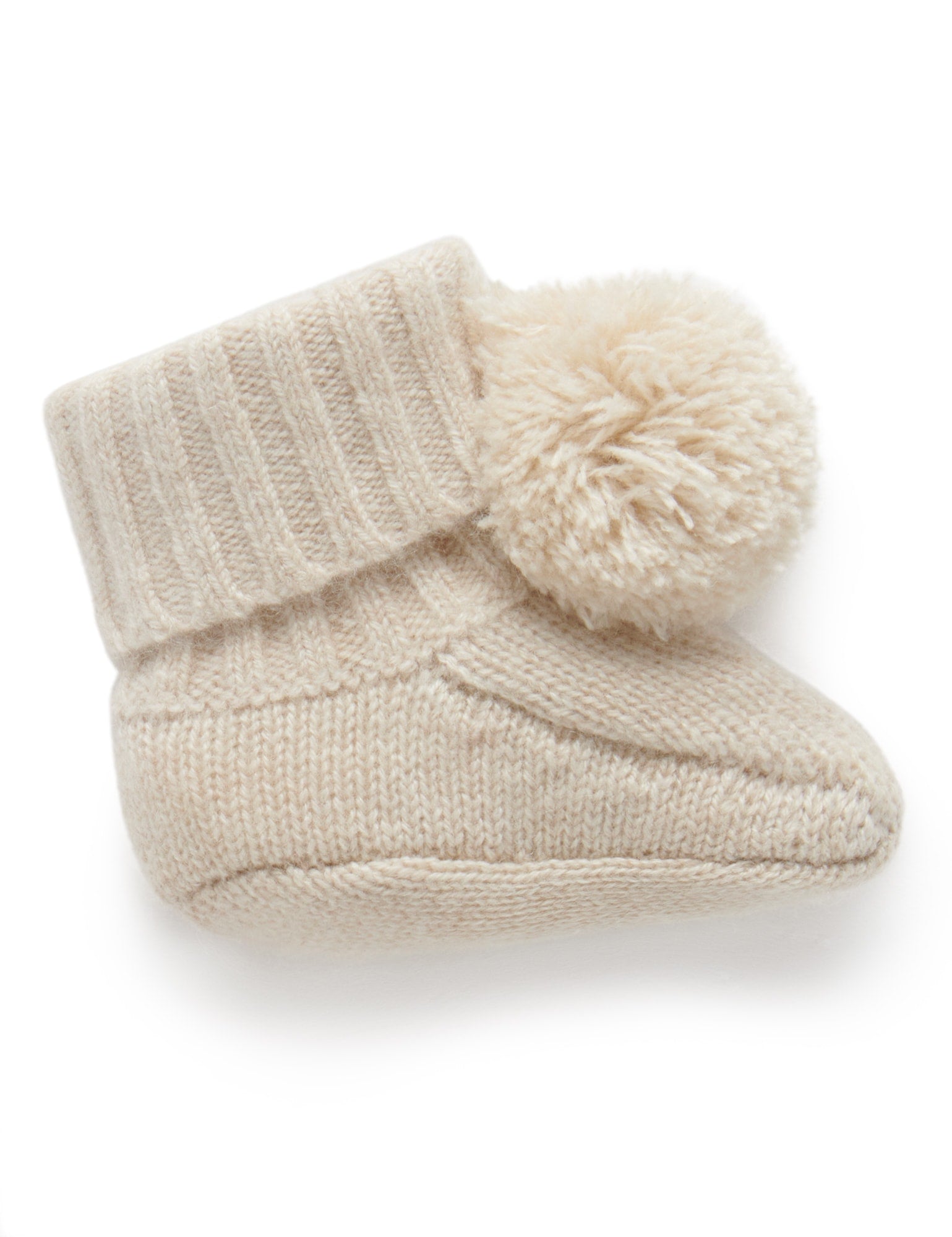 Purebaby Cashmere Booties Camel Melange | Baby Bunting AU